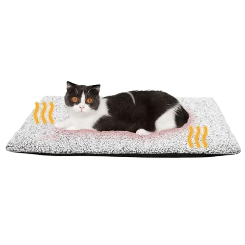 Nevalerra Beheiztes Katzenbett – Katzen-Heizkissen, selbstheizende Welpen-Ruhematte | Pet Supplies Anti-Rutsch-Heizkissen für Böden, Haustierbetten von Nevalerra