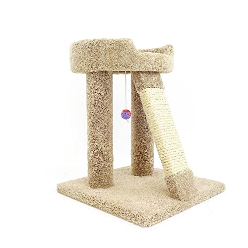 New Cat Condos Erhöhtes Katzenbett mit Spielzeug und Kratzer von New Cat Condos