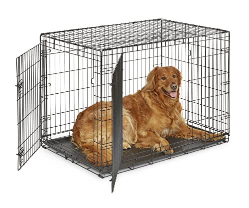 New World B42DD Hundebox, mit Doppeltür, 107 cm, für kleine Hunderassen, mit auslaufsicherer Bodenwanne, Bodenschutzfüßen und patentierten Funktionen von New World