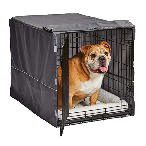 New World Pet Products MidWest BCVR-36GY Hundebox-Abdeckung, Sichtschutz für MidWest-Hundeboxen, maschinenwaschbar und trocknergeeignet; hellgraues Designer-Muster von New World