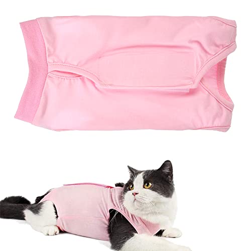 Newaner Recovery Suit Katze, Haustiere Schutz Kleidung Wiederherstellung Anzug Weste, Professional Recovery Anzug, katzenbody nach op,OP-Kleidung für Haustiere(Rosa,L) von Newaner