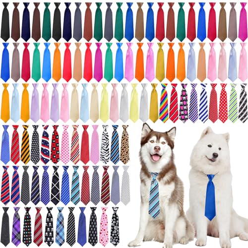 Newcotte 110 Stück große Hunde-Krawatten, verstellbar, für Mädchen, Jungen, Hunde, Geschenk (frisch) von Newcotte