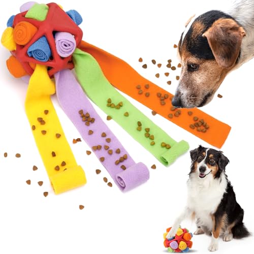 Newofview Schnüffelball für Hunde, Lustiges Interaktives Schnüffelspielzeug, 17 cm Weicher Leckerbissen Ball für Kleine Haustiere, Welpentraining und Spielen von Newofview