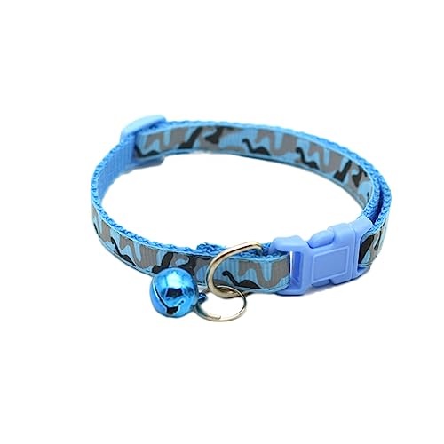 Newtensina Katzenhalsband, Camouflage, mit Glöckchen, Blau von Newtensina