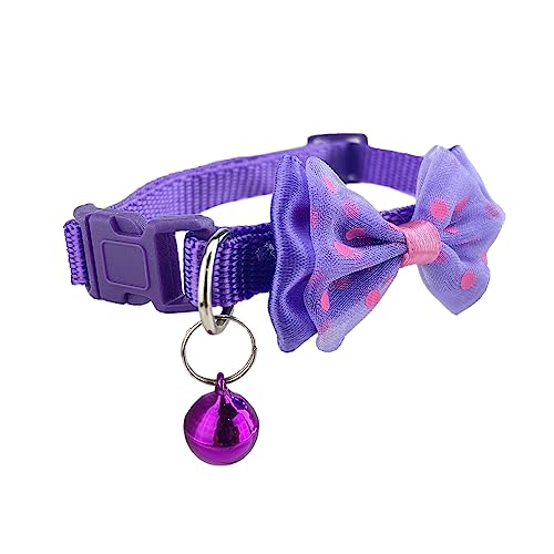 Newtensina Katzenhalsband mit Glöckchen, Fliege, gepunktet, Violett Newtensina Katzenhalsband mit Glöckchen, Fliege, gepunktet, Violett von Newtensina