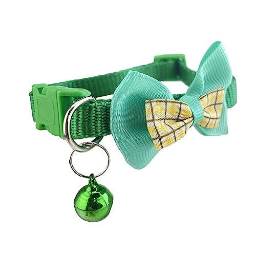 Newtensina Katzenhalsband mit Glöckchen, kariert, mit Fliege, Grün Newtensina Katzenhalsband mit Glöckchen, kariert, mit Fliege, Grün von Newtensina