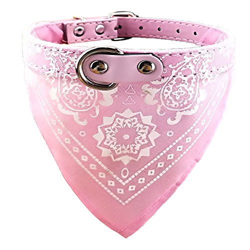 Newtensina Mode Hundebandana Halsband HundeHalsband Junge Mittel Bandana Hündchen Bandana mit Halsband für Hunde - Pink - L von Newtensina