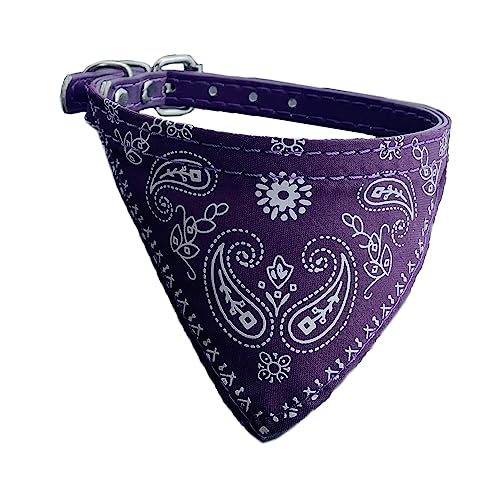 Newtensina Mode Hundebandana Halsband HundeHalsband Junge Mittel Bandana Hündchen Bandana mit Halsband für Hunde - Purple - S von Newtensina