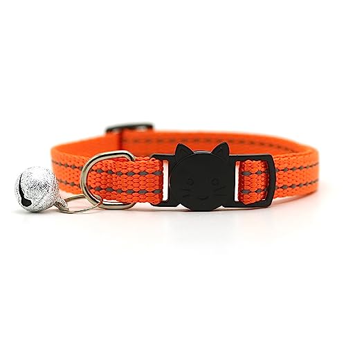 Newtensina Mode Reflektierende Katze Halsband mit Glocken für Katze - Orange von Newtensina