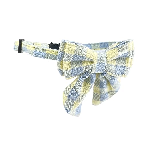 Newtensina Plaid Fliege Band Katze Halsband Polyester Kätzchen Halsband mit Glocke für Katzen - Blau von Newtensina