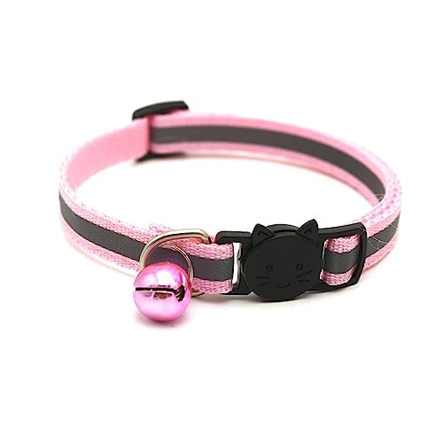 Newtensina Reflektierendes süßes Katzenhalsband mit Glocken für Katze - Rosa von Newtensina