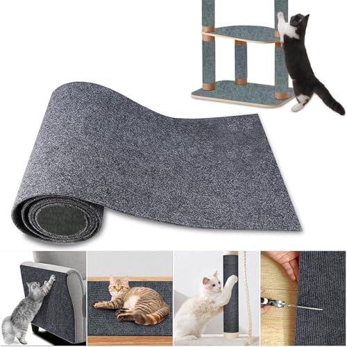 Selbstklebend Kratzteppich Katze,kratzmatte Katze kratzbrett Wand 200cmx40cm DIY Trimmbarer Teppich Matte Pad Katzenkratzbretter für Schützt Teppiche Sofa Möbelschutz von Newtic