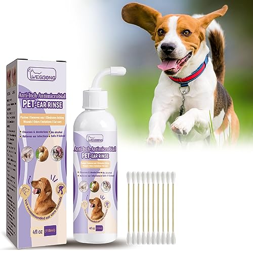 Nexolla Ohrenreiniger für Katzen & Hunde, 118ml Ohrentropfen, Ohr-Reiniger, Ohrenschmalz Entferner, Ohrenspülung Hund bei Juckreiz, Löst Verschmutzungen und Lindert Juckreiz von Nexolla