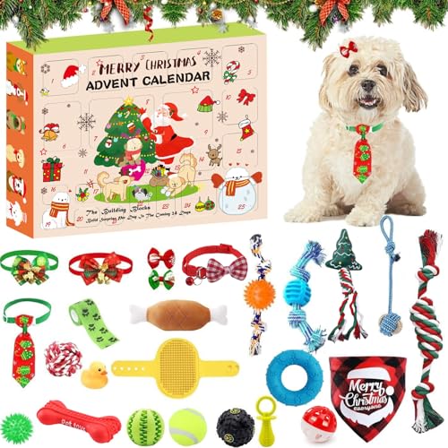 Nexoria Adventskalender 2024 Hund, Adventskalender für Hund Katzenspielzeug Weihnachtskalender 24 Tage Interaktives Quietschendes Hundespielzeug Adventskalender Hundespielzeug 2024 für Hund (A) von Nexoria