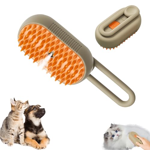 Nexoria Katzendampfbürste, Dampf-Katzenbürste Cat Steamy Brush Mehrzweck-Haustierpflegewerkzeug Selbstreinigende Dampfende Katze Bürste Mit Griff Katzenpflegebürste Für Tierhaare (Coffee) von Nexoria