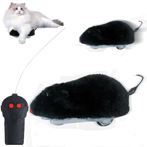 Nexoria Katzenspielzeug Elektrisch Spielmaus, Interaktives Katzenspielzeug Maus Katzen Spielzeug Selbstbeschäftigung USB Interaktives Katzen Spielmaus Ferngesteuerte Maus für Katzen (Schwarz) von Nexoria