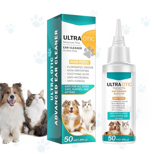 Nexoria Ohrenreiniger Für Hunde, 50ml Haustier Ohr Waschen Ohr MilbenBehandlung Für Hunde Entfernung Von Ohrenpuder Für Haustiere Ohrenreiniger Hund Für Hunde Katzen (1pc) von Nexoria