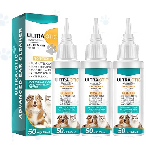 Nexoria Ohrenreiniger Für Hunde, 50ml Haustier Ohr Waschen Ohr MilbenBehandlung Für Hunde Entfernung Von Ohrenpuder Für Haustiere Ohrenreiniger Hund Für Hunde Katzen (3pcs) von Nexoria