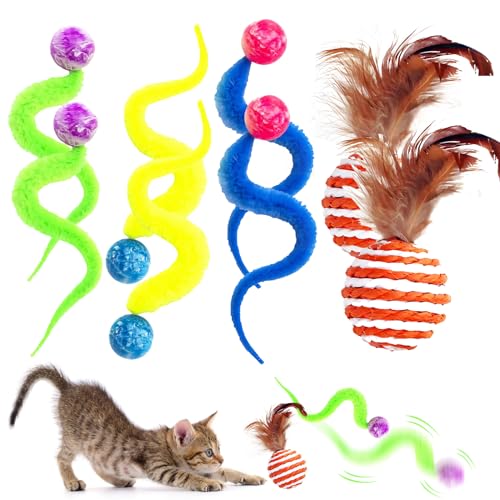 Nexoria Wackelball für Katzen, 4 Stück Katzenspielzeug Ball Katzenspielzeug Selbstbeschäftigung Interaktives Spielzeug für Katzen Langer Katzenspielzeug Hüpfball Katzen Ball für Katzen (8pcs) von Nexoria