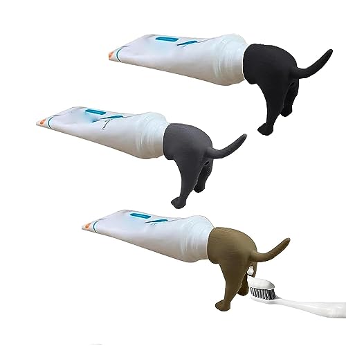 Nexoria Zahnpasta-Spender Für Hundekot, 2 Stück Deckel Für Zahnpasta Für Kackende Hunde Pooping Dog Butt Toothpaste Topper Lustiger Zahnpasta-Deckel Zahnpasta-Kappenspender Für Zuhause (3PCS) von Nexoria