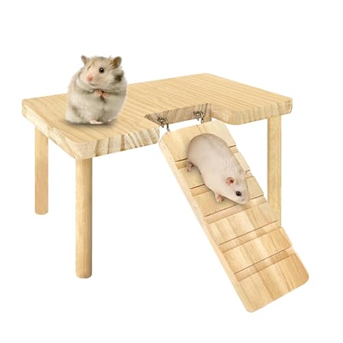 Nexusectar Hamstertreppen - Klettertreppen Spielzeugholz -Plattform Leiter - Hamster -Federung Plattform Spielzeug Long Climbing Leiter, Rennmäuse Mäuse Käfigzubehör von Nexusectar