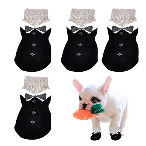 Hundesocken Für Den Winter | 4 Stück Rutschfeste Hundestiefel Für Kleine Hunde, Schneesocken Für Kleine Hunde, Hundestiefel Mit Verletzter Pfote | Maschinenwaschbare Winter-Hundeschuhe, Hundepfotensch von Nexusectar