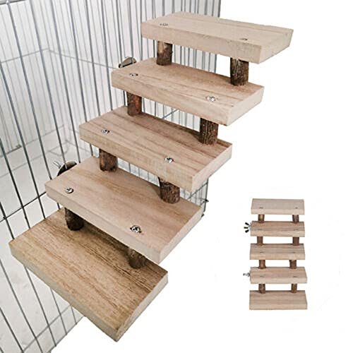 NganSuRong Hölzerner Hamster Papageien Vogelkäfig Spielzeug Haustier Maus Klettern Natürliche Schaukel Leiter Treppen Plattform Brücke Springbrett Trainingswerkzeug von NganSuRong