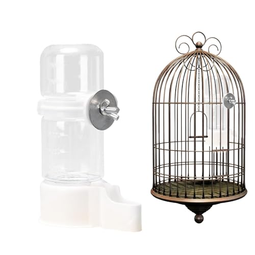 Nhujevkom Automatischer Vogelwasserspender, Wasserversorger für Vögel - Waterer für - Hangable Parrot Food and Water Automatic Spenser, transparentes Fütterungszubehör für Käfig von Nhujevkom