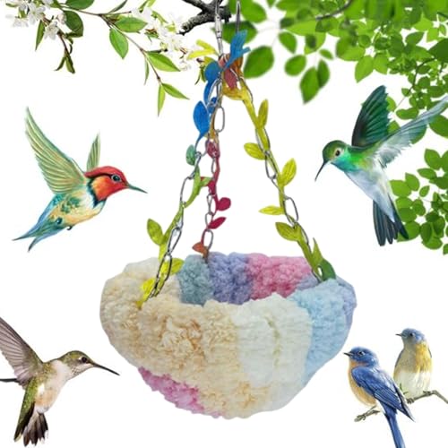 Nhujevkom Sittichnest | Lovebird Kuschelunterlage, Plüsch-Vogelkäfig-Hängematte, Kuschelhütte, Papageiennest für Sittiche, Nymphensittiche, , Finken von Nhujevkom