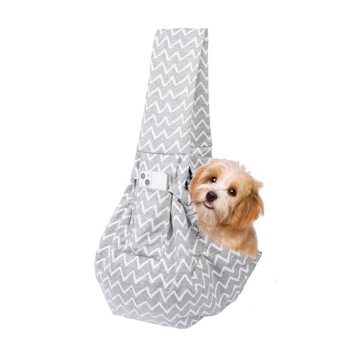 Hundeschling-Rucksack, Hundeschling-Tragetasche, Welpentrage, freihändige Schlinge mit verstellbarem Schultergurt bis zu 6,1 kg von NiCoLa