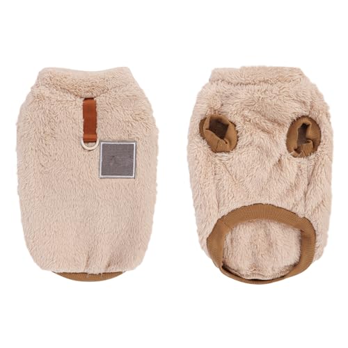 NiCoLa Fleece Hundepullover Kleine Hundekleidung, Winter Warme Grau Welpenkleidung mit D-Ring für kleine Hunde Jungen Mädchen (M, Braun) von NiCoLa