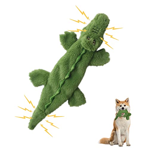 NiCoLa Quietschendes Hundespielzeug, Plüsch-Kauspielzeug für die Zahnreinigung, kein Füllen, Hundespielzeug für starke Kauer, interaktives Spielzeug für Welpen und kleine Hunde Kauen (Grün 1) von NiCoLa