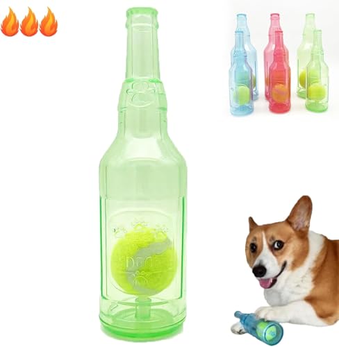Niblido Crunchnplay Flaschenspielzeug, Zentric Shop Flaschenspielzeug für Hunde, Kauspielzeug für Hunde, Wasserflaschenspielzeug für Hunde, Kunststoff-Flaschenspielzeug für Hunde, Hundespielzeug, von Niblido