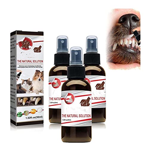Pet Teeth Cleaning Spray,Teeth Cleaning Spray for Dogs & Cats,Teeth & Gum Spray for Dogs & Cats, Pet Dental Care Solution, Eliminate Bad Breath, Clean Teeth Without Brushing, Easy to Apply. (3PC) von Niblido