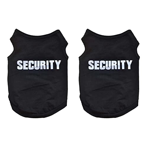 Nicfaky 2 x Haustier-Winterkleidung, Hundeweste, T-Shirt, Mantel, Kleid, Pullover, Bekleidung "Security", Schwarz, Größe L von Nicfaky