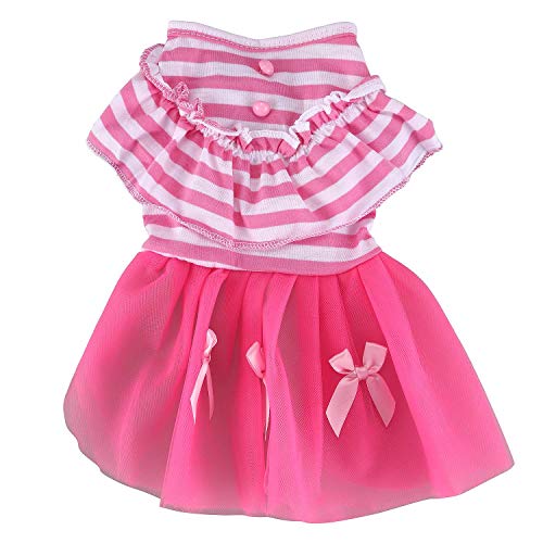 Nicfaky Hund Katze Bow Tutu Kleid Spitzenrock Haustier Hund Prinzessin KostüM Bekleidung Kleidung, Rosa M von Nicfaky