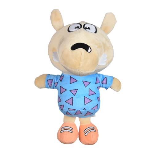 Nickelodeon Rocko's Modern Life Rocko Figure Plush Dog Toy - 9 Inch Grey, Blue and Purple Squeaky Dog Toy for All Dogs - Nickelodeon Medium Toys for Dogs, Squeak Dog Toy von Nickelodeon