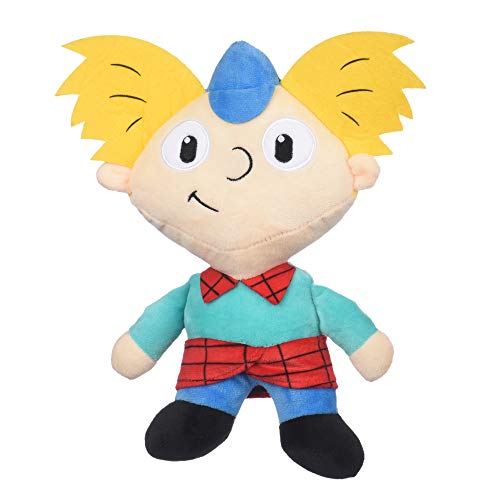 Nickelodeon Hey Arnold Figur Plüsch-Hundespielzeug | 22,9 cm weicher Stoff Medium Hundespielzeug - gelbes Plüsch Hundespielzeug für alle Hunde, 90er Jahre Nickelodeon Spielzeug aus der TV-Serie Hey Arnold von Nickelodeon