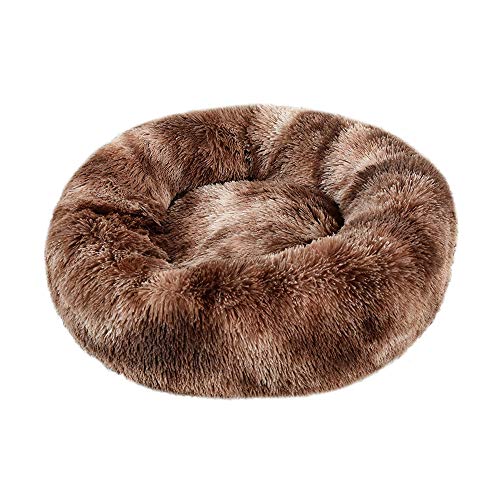 Nicole Knupfer Donut Rund Hunde Betten Katzen Plüsch Haustierbett Hundekissen Hundesofa Katzenbett Warm Weich Deluxes Schlafen Bett zum Katzen und Kleine Hunde Rutschfestes Waschbar (40,Dunkelbraun) von Nicole Knupfer