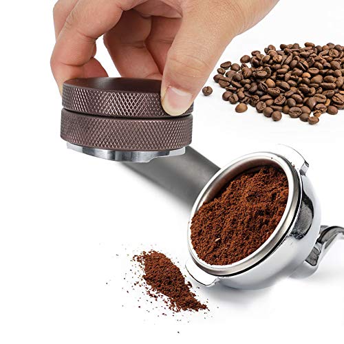 Nicoone Edelstahl-Kaffee-Verteiler, 58 mm, Espresso-Kaffeemaschine, Tamper, höhenverstellbar, Kaffeepulverpresse, flache Presswerkzeuge von Nicoone