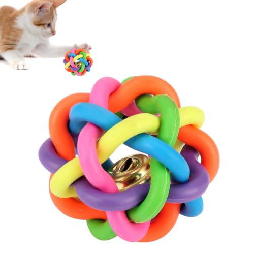 Nicoone Hundespielzeug-Ball, Katze, bunter Gummiball, 6,5 cm, für Welpen, Zahnzahnen, gesunde Zähne, Zahnfleisch, Kautraining, Spielball von Nicoone