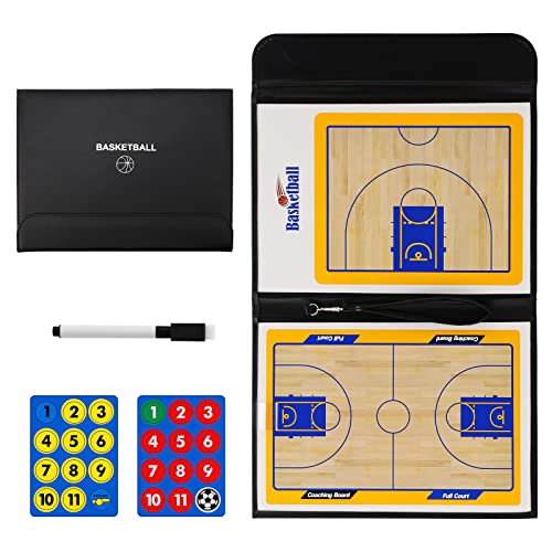 Nicoone Magnetisches Basketball-Coaching-Board, Fußballtrainer, taktisches Board mit Voll- und Halbplatz-Magnettafel, mit Marker-Stift von Nicoone