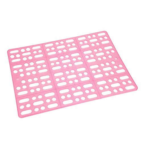 Nikou Robuste Kaninchenkäfigmatte, leicht zu reinigende Nestmatte, Tiermatte, auslaufsichere Plastikfußmatte mit Lochdesign, Meerschweinchen-Nestmatte(Rosa) von Nikou