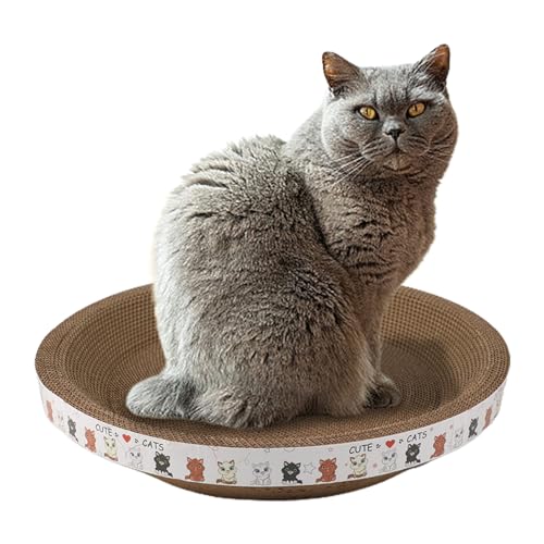 Katzen Kratz Boxbett,Katzen Kratzschale Katzenkratzer,kratzpappe für Katzen,Katzen karton,katzenbett,Ovales Kratzpad aus Wellpappe Katzenkratzpads zum Schleifen von Krallen,Trainingsspielzeug,Sofa von Niktule