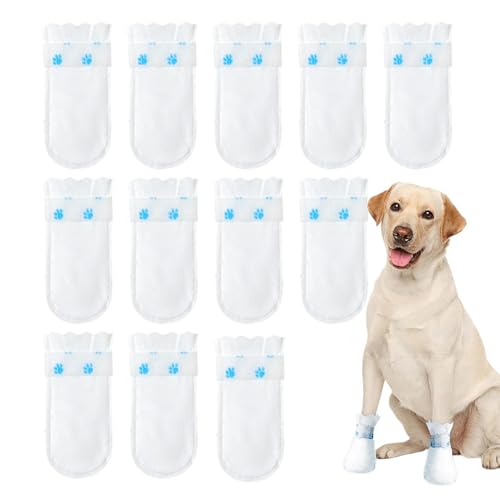 Niktule Hundefußabdeckungen, Gipsabdeckung für Hunde | 12X Hundefuß-Regenstiefel | wasserdichte Hundeschuhe-Ersatzbezüge, Hundefüße-Abdeckungsstiefel mit verstellbarem Klebeverband zum Schutz der von Niktule