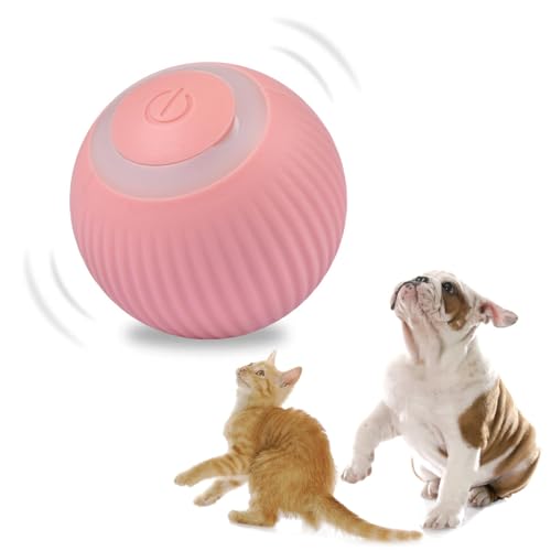 Niktule Katzenball Elektrisch, Selbstrollender Ball Für Katzen, Powerb-All Katze, Sich Automatisch Bewegendes Wiederaufladbares Katzenballspielzeug, Interaktives Wiederaufladbares USB-Spielzeug von Niktule