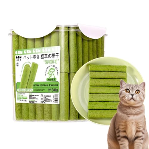 Niktule Katzengras Sticks, Backenzahnstab Aus Katzengras, Molar Indoor Zähneknirschen Gras Kauspielzeug, Zahnschleifstift Aus Gras Mit Natürlichen Inhaltsstoffen Für Mittelgroße Katzen, Große von Niktule