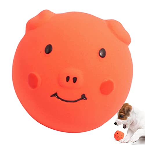 Niktule Quietschendes Hundespielzeug, Cartoon-Schwein-Form-Welpen-Ball-Spielzeug, Zahnungsspielzeug, Haustierspielzeug Spaß für Indoor-Welpen und Hunde zum Kauen und Spielen von Niktule