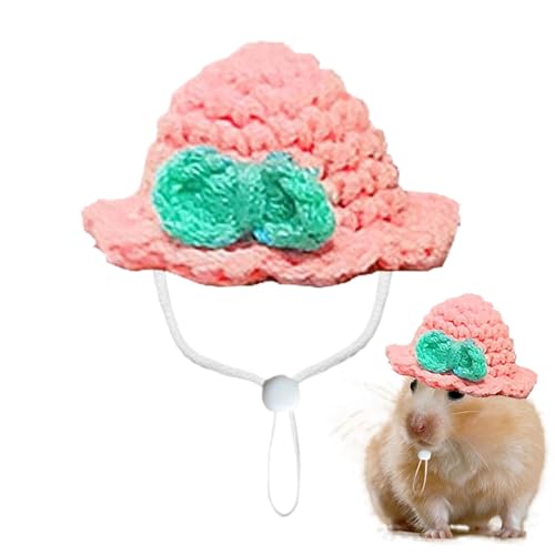 Strickhüte für kleines Tier, Hamster gestrickter Hut,Süßer Hamsterhut gestrickt winzige Haustier Kopfbedeckung - Weiches Kostümzubehör Bunte Tierkleidung für Schlangen & Party von Niktule