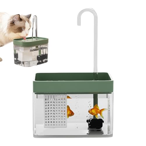 Trinkbrunnen für Haustiere, Trinkbrunnen für Katzen | Transparenter Hundewasserspender - 1500 ml Aquarium-Trinkbrunnen für Haustiere mit Filterbox/geräuschloser Pumpe für Katzen und Hunde von Niktule